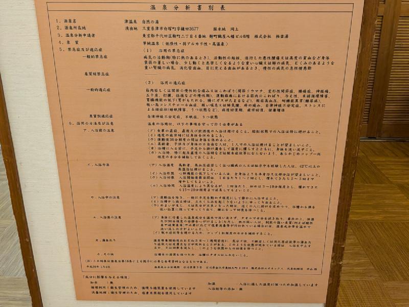 温泉分析表 別表